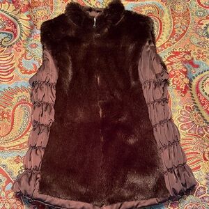 Elegant Brown Faux Fur Vest